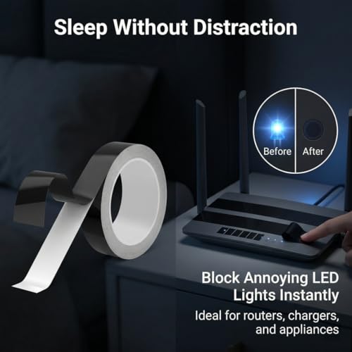 Image of Blackout Tape 2inch x 66Feet 100% Full Black Out Masking Tape, Light Blocking Sticker for Electronics, Cover LED Indicator, Shielding Glare, Window Shading, Lamp Strips Shade, Backlight Sheet Dimming