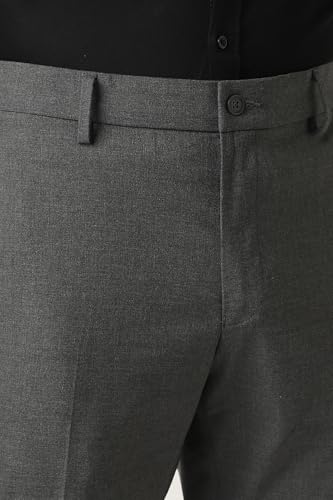 Image of Van Heusen Men's Mid Rise Slim Fit Premium Formal Trousers | Superior Comfort | Auto-Flex Waist Band | Soft Touch