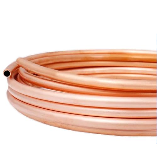GatherTOOL 1Meter Copper Wire Magnet Coil OD 2/3/4/6/8/10/12/16/19mm 99.9% T2 Soft Copper Tube Wire Pipe (Color : 1Meter, Size : 6mm x 1mm)