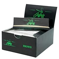 Longpapers King Size Slim Ungebleicht | Jeffriz Zigarettenpapier | Longpapes Ultra Dünne Blättchen, Langsame Verbrennung | 50 Heftchen mit je 32 Papers | Naturgummi Klebestreifen