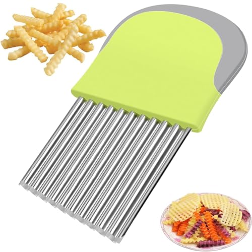 YUNYU Coupe-Pommes de Terre Inox à Vagues - Découpe-Légumes Multifonction pour Frites, Salades et Préparations Culinaires | Outil de Cuisine Polyvalent