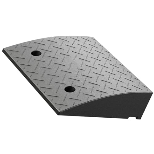 Rampas de caucho para bordillo de 14 cm de alto, rampa resistente, textura antideslizante, apta para coches, sillas de ruedas, entradas, escalones y aceras (50 x 60 x 17 cm) miniatura 1
