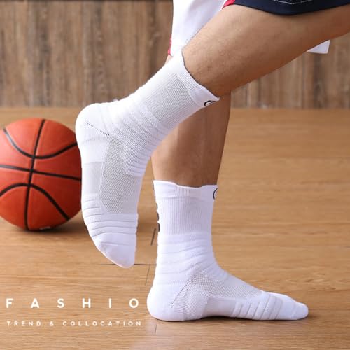 Proberos® 3 Pairs Professional Sport Socks for Men, Breathable Cricket Socks, Anti-slip Sole Design, Towel Cushioning Athletic Sports Socks For Basketball, Football, Running, Cycling, Workout 5 41Qbh9dQWKL