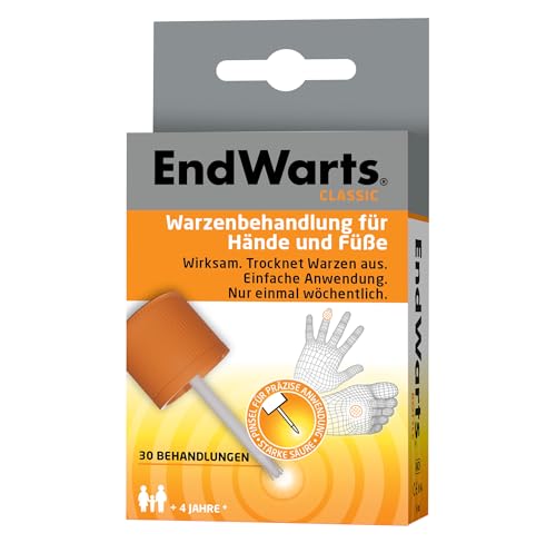 EndWarts CLASSIC: Lösung mit Ameisensäure gegen Warzen und Dornwarzen, Warzenbehandlung für Hände und Füße, 3 ml