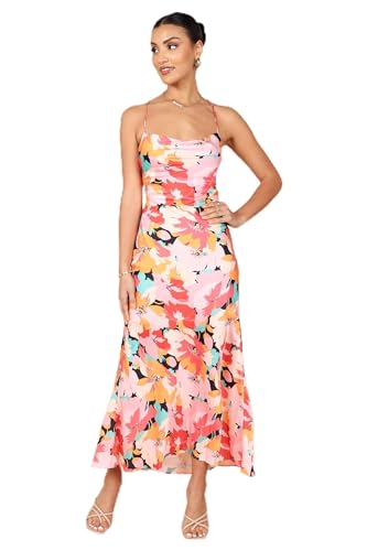 Posse Midi Slip Dress - Pink Floral XS at Amazon Women's