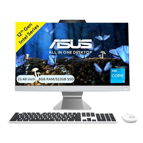 ASUS AiO A3 Series, 23.48" (54.48 cm) FHD, Intel Core i3-1215U 12th Gen, All-in-One Desktop (8GB/512GB SSD/Windows 11/Office 2021/with Wireless Keyboard & Mouse/White/5.40 kg), A3402WBA-KWA060WS (B0CHB82HMF) Amazon Price History, Amazon Price Tracker