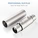 Heams 4 Pack (2 Pair) Professional XLR Adapter, 3 Pin XLR Female to Female & Male to Male Connector, Fit for Microphone, Audio Mixer, Speaker, Silver