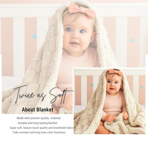 Image of VAS COLLECTIONS Coral Flannel Baby Blanket | Ultra Soft & Fluffy AC Blanket | 300 GSM, 800 g Lightweight All-Season Wrapping Sheet for Newborns (Beige, 130x105 cm, 3-24 Months) (Coral Beige)
