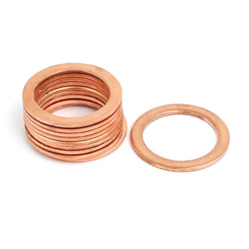 Aexit 10pcs 22mmx30mmx1.5mm quality Parts Copper Flat Ring Sealing Crush Washer Gasket Model:43as206qo201