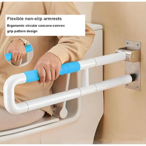 Barre d'appui relevable wc bleue pour redonner confiance aux aînés - 3