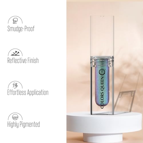 Image of Colors Queen Multichrome Liquid Eyeshadow | Long Wearing & Highly Pigmented Eyeshadow with Metallic Finish | Transfer Proof & Smudge Proof Liquid Eye Shadow for Eye Makeup (12 - Under Water Haze)