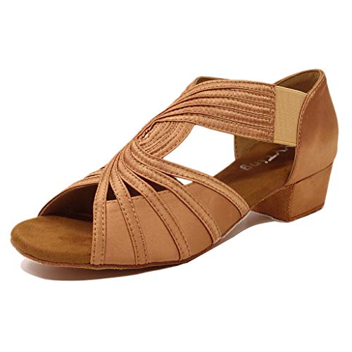 YYTing Low Heel Women Ballroom Dance Shoes Salsa Batchata Social Beginner Practice Wedding Dancing...
