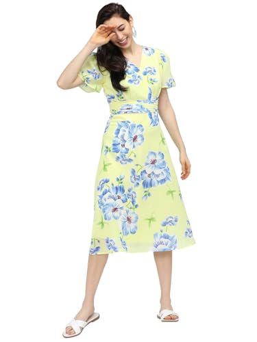 Image of Tokyo Talkies Women's Short Sleeves V-Neck Printed Dresses | Stylish Dresses | Casual Dresses