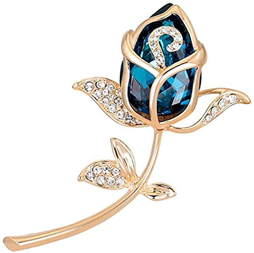 INSO Fashion Crystal Flower Brooch, Tulip Crystal Rhinestone Pin Brooch for Women Girls Wedding Corsage Jewelry Austrian Crystal Elegant Flower Wreath Brooch Pin for Women