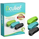 Aculief Acupressure Clip - Compact Wearable for Acupuncture Pressure Points - for Physical Therapy & Daily Wear - Promotes Relaxation & Stress Management - Regular Pack of 3, Green, Teal & Black