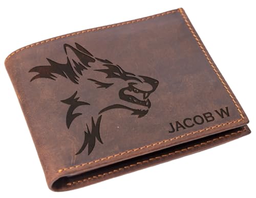 Custom Wild Wolf Wallet, Custom wallet name for Men, Hunting Gift for Men, Husband Gifts, Gifts for Father, gift for Grandpa