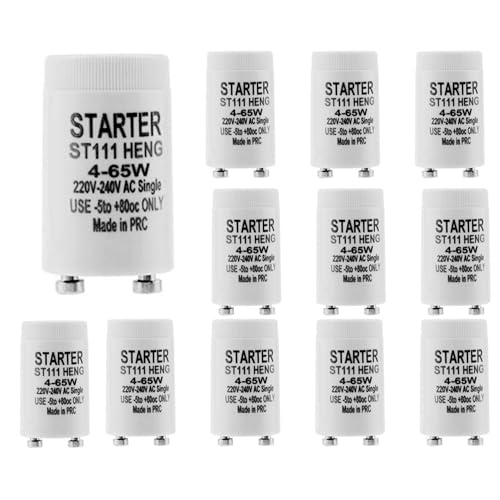 MHMondawn 12 Stück Leuchtstoffröhren-Starter ST111 Starter Longlife 4-80 Watt 200-240V Starter für Fuoreszierendes Licht Einzelschaltung von Leuchtstoffröhren