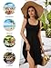 FENSACE Womens Sleeveless Scoop Neck Summer Beach Midi A Line Tank Dress, Black, Medium