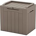 Patiowell 30 Gallon Resin Deck Box, Outdoor Storage Box for Patio Furniture, Deliveries, Pool Supplies,Waterproof and Lockable, Brown