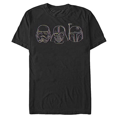 T-shirt Star Wars Line Trio pour homme en coton noir