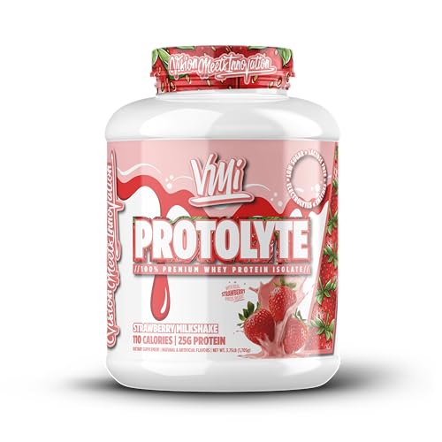 Image of VMI Sports | ProtoLyte Whey Isolate Protein Powder | Low Calorie Whey for Weight Loss and Muscle Gain | Digestive Enzymes | Non-GMO (4.6 lb, Strawberry)