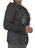 Genérico FLAMENKA ROCIERA Chaqueta Torera con Flecos y Bordados, con Detalles Negros, Forro Interior y Hombreras, Inspiración Flamenca (FR/ES, Letras, XL, XXL, Regular, Regular, Negro)