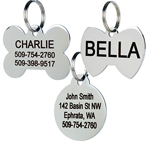Gotags BOWTIE_STEEL_LG_AMZN Dog Tags Personalized Engraved Pet Id Tags thumb #2