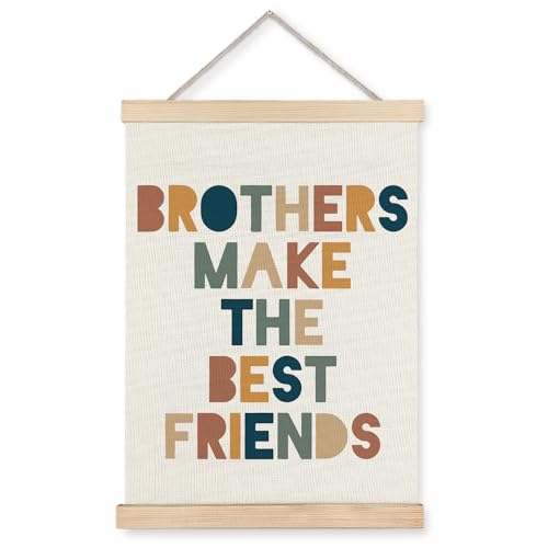 Supwhd Jungenzimmer-Dekoration, Kinderzimmer-Wanddekoration, Brüder machen die besten Freunde, Wandkunst, Posteraufhänger für Kinderzimmer, Kleinkind, Baby, kleine Jungen, Schlafzimmer, Spielzimmer,