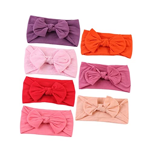 21 Colors Baby Bow Headbands Set 7pcs Soft Elastic Hair Bands for Infant Girls Stylish Daily Headwear and Party Accessories4