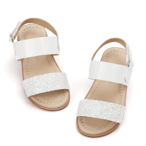 Image of Felix & Flora Toddler Girl Sandals - Little Girl Easter Dress Shoes Lightweight Open Toe Beach Holiday Flats