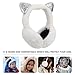 GLEAVI Plush Cat Ear Earmuffs Women’s Winter Ear Warmers Soft White Fashionable for Outdoor Cold Weather