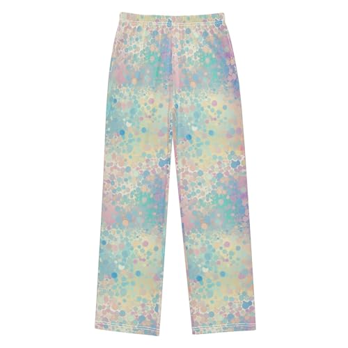 Glitter Texture Long Pajama Pants Elastic Waist PJ Bottoms with Pockets S A1106882