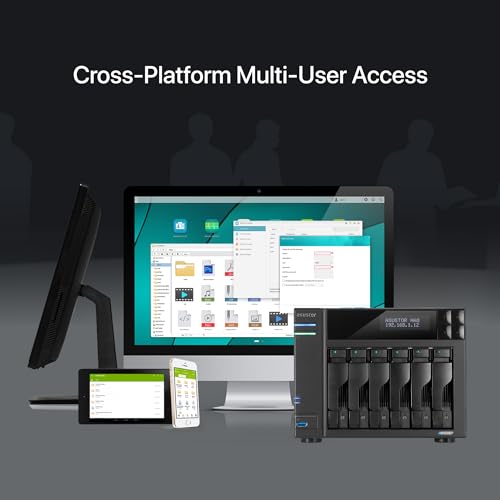 Image of Asustor Lockerstor 6 Gen2 AS6706T - 6 Bay NAS, Intel Quad-Core CPU, 4X M.2 NVMe Slots, Upgradable Dual 2.5GbE, 8GB DDR4 RAM, HDMI, Content Creators, Hybrid Storage, Network Attached Storage (Diskless)
