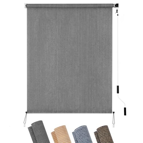 KELIXU Patio Shades Roll Up Outdoor Blind, 48" W x