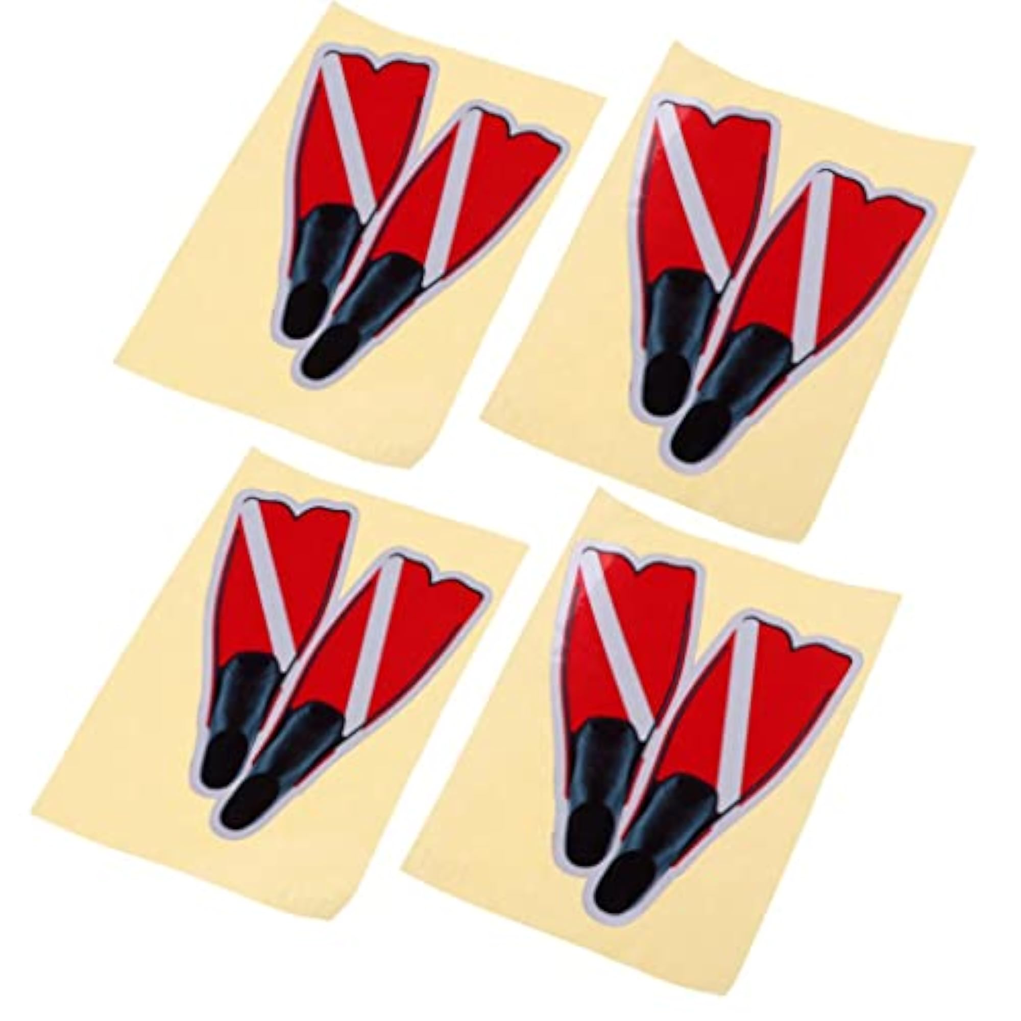 4 Pieces Waterproof Reflective Scuba Diving Dive Snorkel Sticker Decal Set