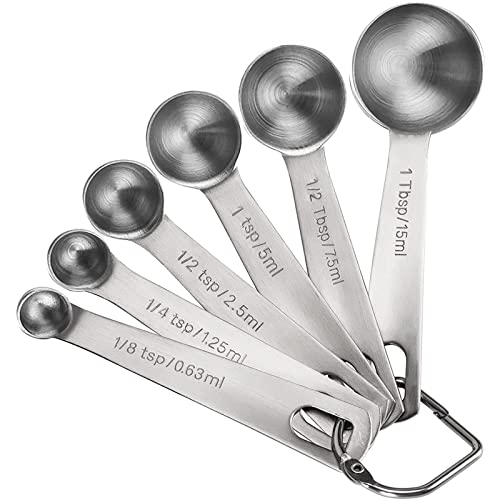 Comparison: Best Measuring Spoon Set 7 Measuring Spoons, Premium Heavy Duty 18/8 Stainless Steel Measuring Spoons Cups Set, Small Tablespoon with Metric and US Measurements, Set of 6 for Measuring Dry and Liquid Ingredients