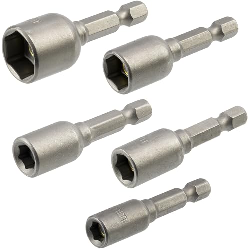 AERZETIX Kit de 5 embouts de vissage à douille 6 pans creux SW6 / SW7 / SW8 / SW10 / SW13 / 1/4''