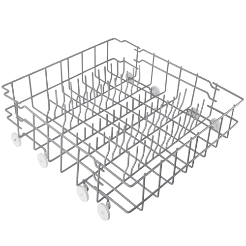 UPGRADED 808602302 Lower Dishrack Assembly Compatible with frigidaire & kenmore Dishwashers Rack Dishwasher Lower Dishrack With 154174501 Wheels Replaces 154432602 154432601 Dishwasher Bottom Rack