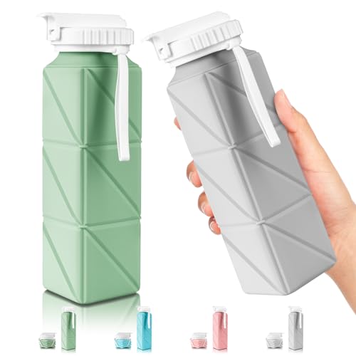 Collapsible-Travel-Water-Bottles-Food-Grade-BPA-Free-Silicone-Foldable-Water-Bottle-Leakproof-Portable-Expandable-Water-Bottles-for-Traveling-Camping-Hiking-Cycling-Sports-Outdoor-620ml2-Pack