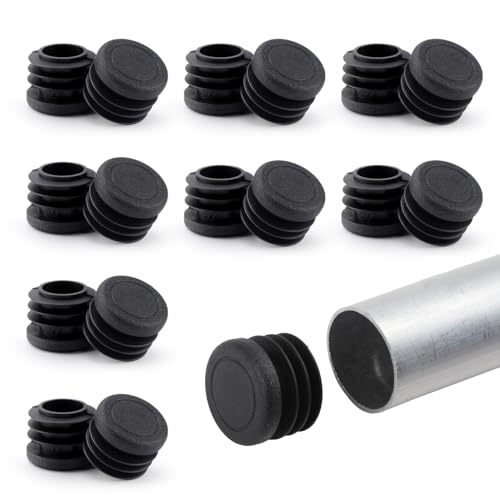 SMCEHEYA 16 Piezas Tapones Redondos 22mm para Tubo | Tapones Redondos de plástico PE | Tapas De Plástico - Insertos Redondas de Tubo para Patas de Mesa, Sillas, Muebles