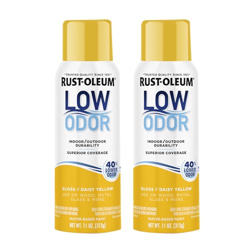 Image of Rust-Oleum Low Odor Premium Spray Paint, 11 oz, Gloss Daisy Yellow, 2 Pack