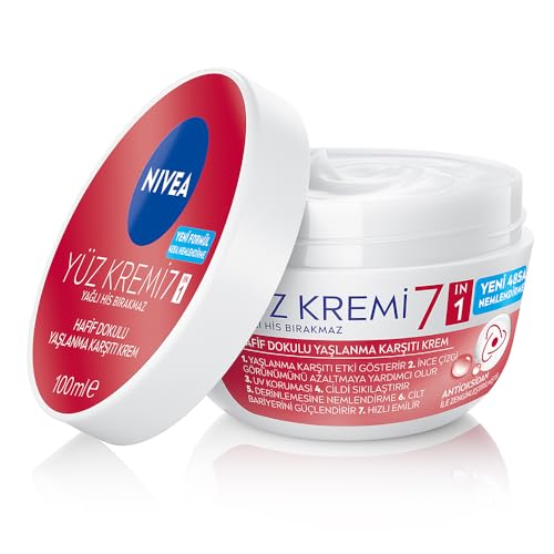 Yaşlanma Karşıtı Yüz Kremi 100 ml, 24 Saat Nemlendirici Yüz Kremi, UV Koruması