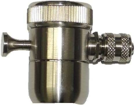 Diverter valve with pull-out stem with compression nut in brushed nickel finish