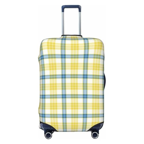 Mcgrath Tartan Blue And Yellow Irish Plaid Luggage Cover, Protective Washable Suitcase Cover - Travel Fashion Elastic Suitcase Protector Medium