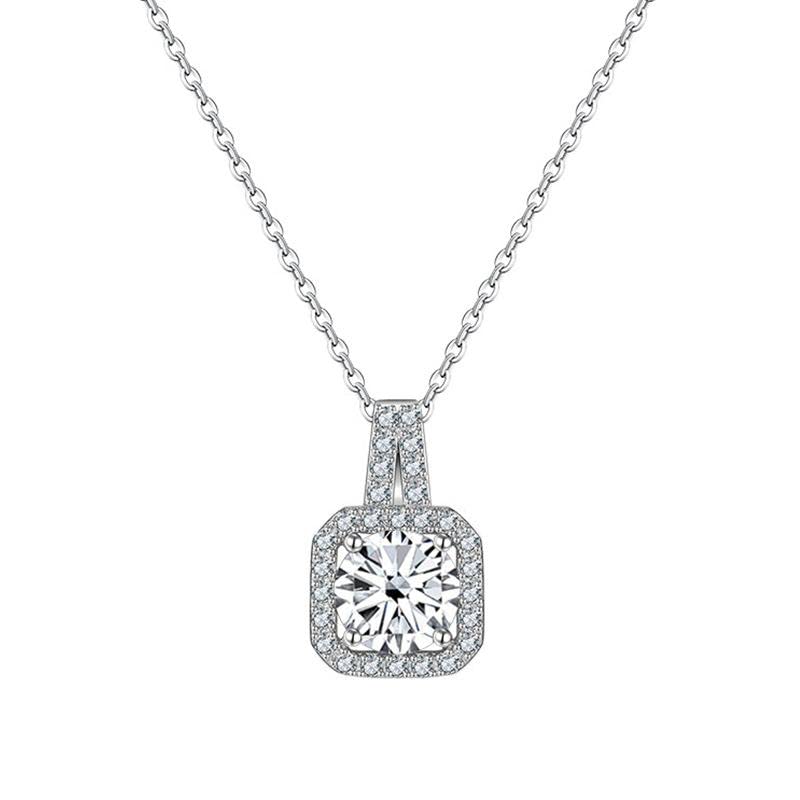 Collier femmes Moissanite pendentif bleu jaune rose anniversaire