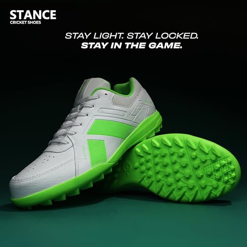 Image of NIVIA Stance Cricket Shoes for Men & Women with Breathable Synthetic Upper, EVA Cushion Sockliner, Personalized Heel Fit & High-Grip TPU Stud Outsole for Batting, Bowling & Fielding