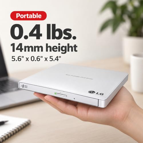 LG Electronics DVDRW DVD-RAM Drive External Optical Drives GP65NW60 White - image 5