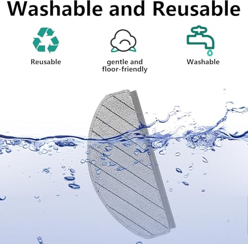 Image of AutoStory 4pcs Replacement Mop Pads Compatible with Deebot N20 Pro, N30, N30 Plus, Yeedi C12 Pro Plus, Deebot T10 Plus Robot Vacuum Cleaner, Washable, Reusable Microfiber Mops (Pack of 4)