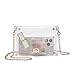MOETYANG Womens Transparent Clutch Clear Purse Crossbody Shoulder Bags with Removable Golden Chain Strap NFL&PGA Stadium Approved Bags