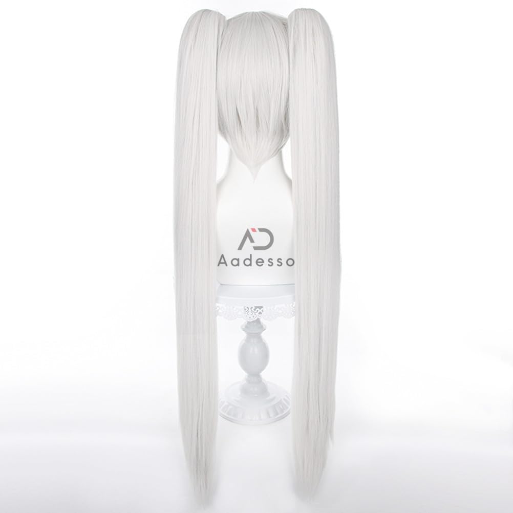Frieren Wig Frieren at the Funeral Cosplay Long Silver Wig Synthetic Hair Hallween Christmas Party Wigs for Woman with wig cap